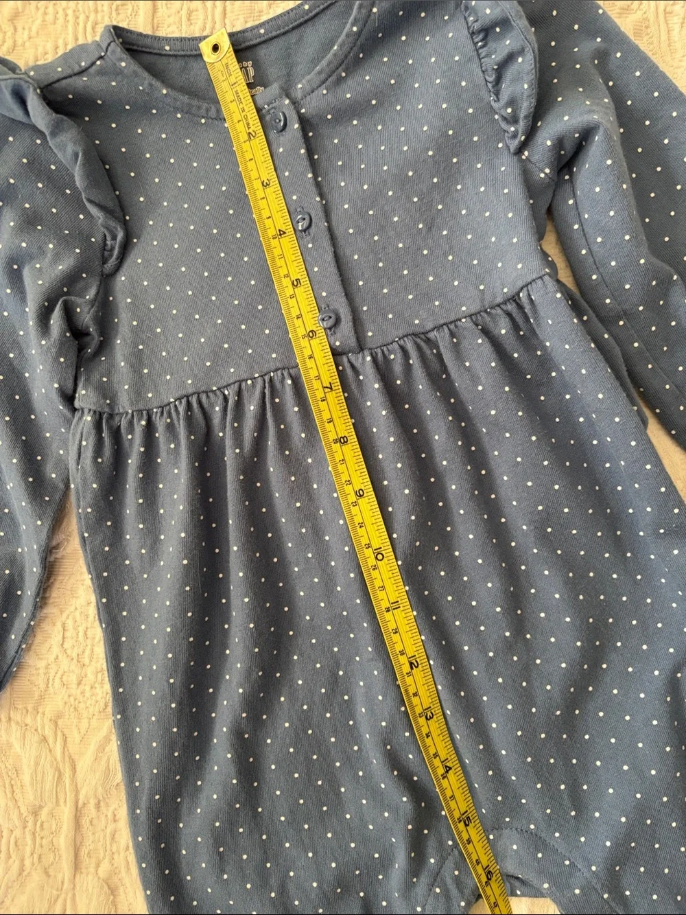 EUC!!🫐 BABY GAP LONG SLEEVE FULL LENGTH POLKA DOT ROMPER